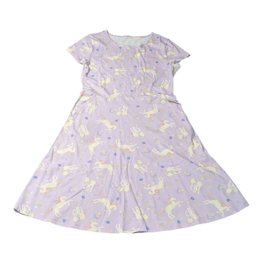 Wonder Nation Girls' Unicorn Print Dress Size L 10-12 Pre loved well cared for